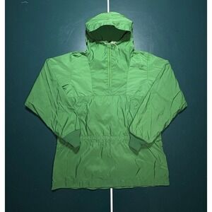 Vintage LL Bean‎ Anorak Windbreaker Hooded Jacket Men's Large Green Pockets 80s